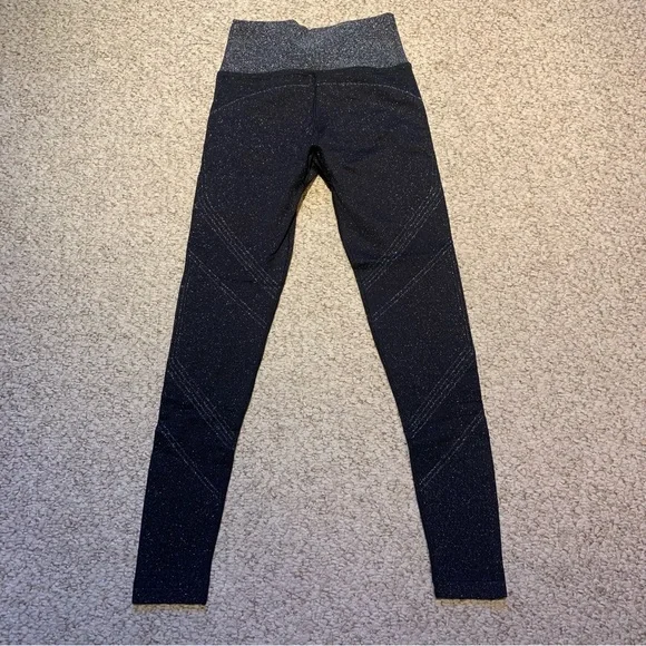 Athleta Lurex Twilight Tights Leggings Metallic Black - Picture 6 of 6